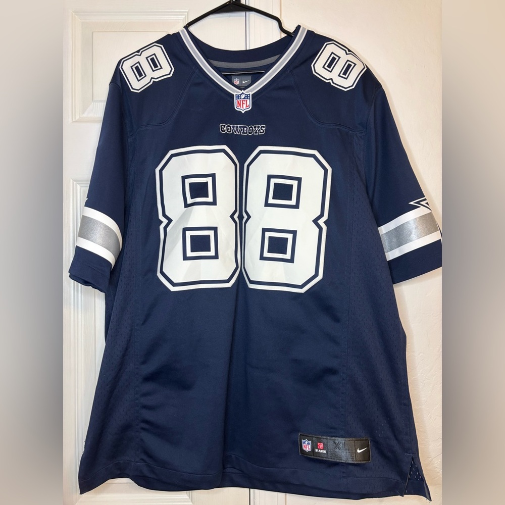 Nike Navy and Silver Football Jersey